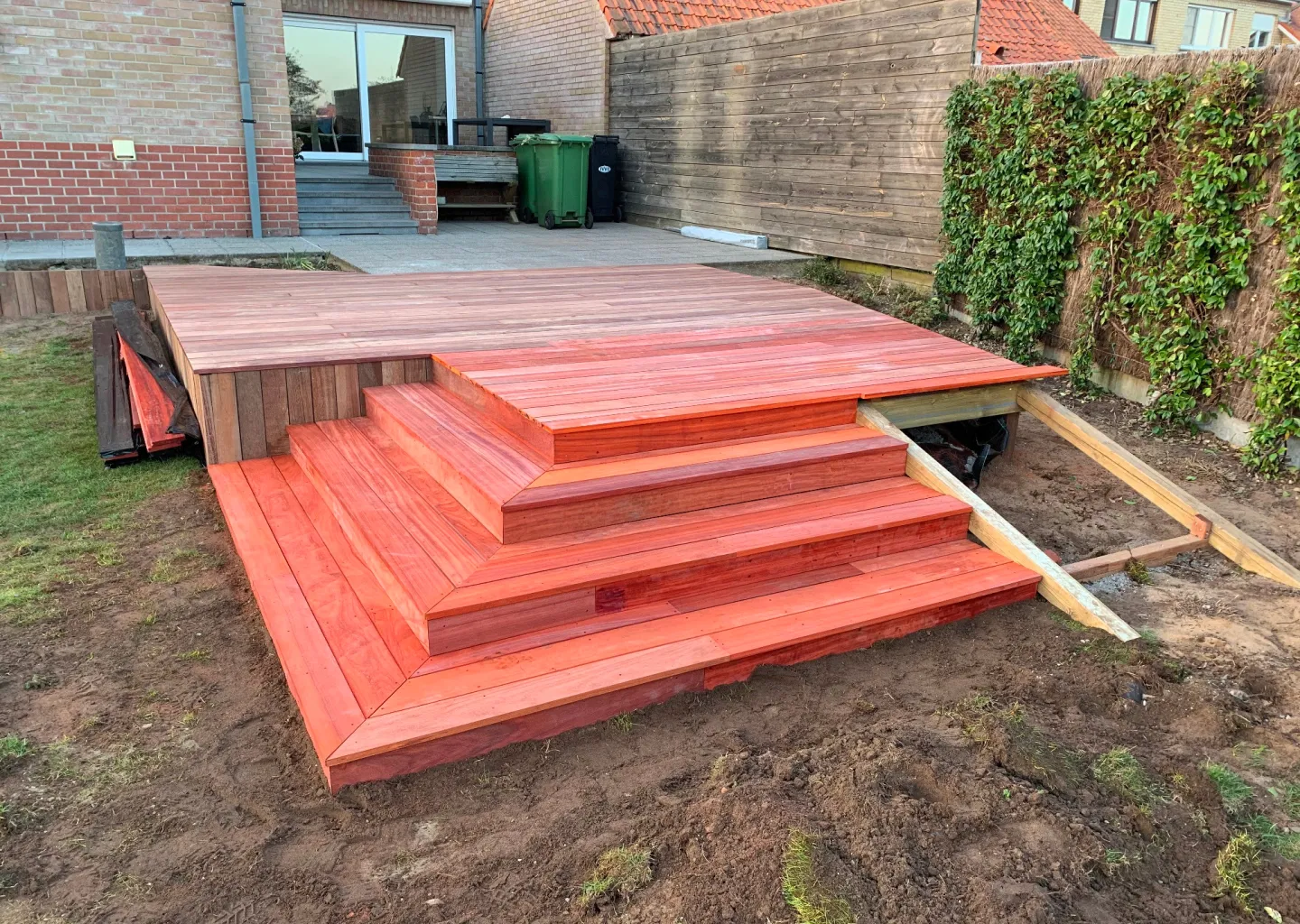 Houten terras in hardhout Stijn Lycke